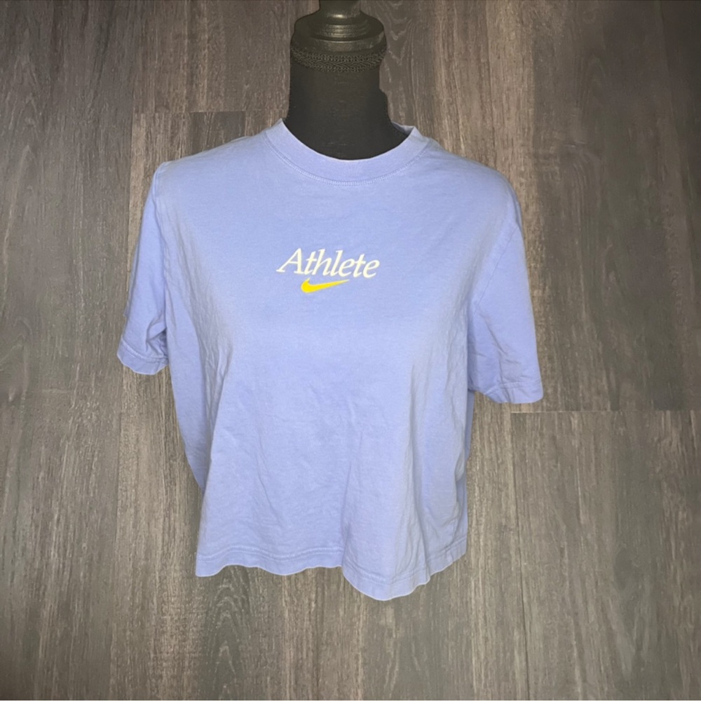 Nike “Athlete” Cropped Graphic Tee Purple Size M/L